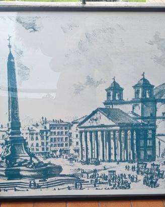 Quadro Roma Piazza del Popolo (93x93 cm) 
