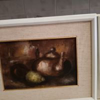 Tre quadri olio su tela + due cornici