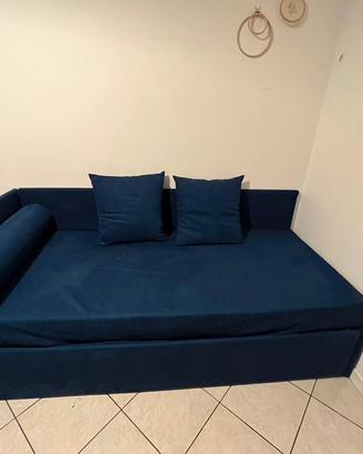 Divano letto matrimoniale blu scuro