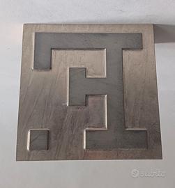 quadro in legno e cliche' in zinco pezzo unico