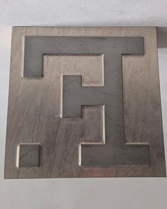 quadro in legno e cliche' in zinco pezzo unico