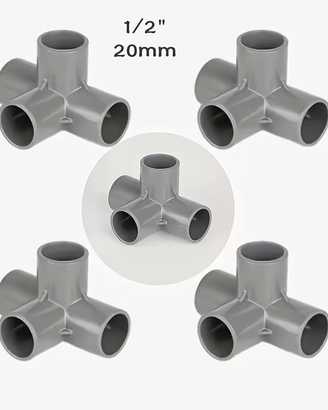 5 pezzi di raccordi a gomito in PVC grigio 19 mm
