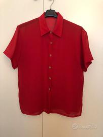 Camicetta rossa oversize trasparente