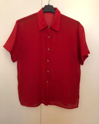 Camicetta rossa oversize trasparente