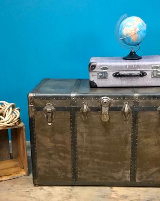 BAULE DA VIAGGIO AMERICA N.Y. PIROSCAFO REX NAVE