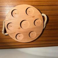 Vassoio Circolare Vintage in Legno