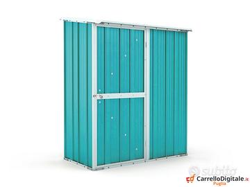 Casetta box giardino in Acciaio 155x100cm azzurro