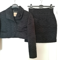 Tailleur nero vintage anni 90, giacca e gonna
