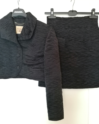Tailleur nero vintage anni 90, giacca e gonna