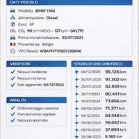 BMW 116 D MSPORT ANNO 2021 KM 96000