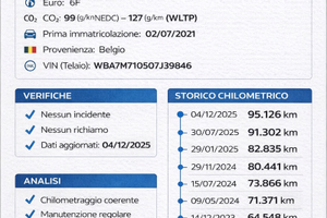 BMW 116 D MSPORT ANNO 2021 KM 96000