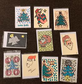 Set 10 biglietti di natale artigianali con busta