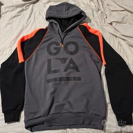 Felpa con cappuccio Gola grigia e arancione