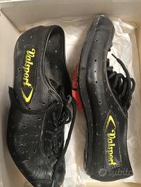 Scarpe Ciclismo Vintage Dalpont in Vera Pelle Nera