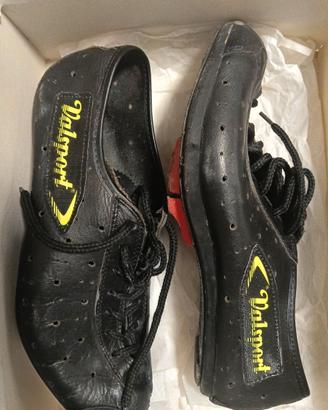 Scarpe Ciclismo Vintage Dalpont in Vera Pelle Nera