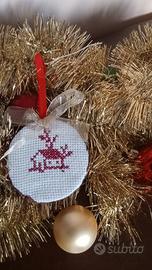 pallina di natale a punto croce 