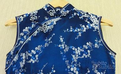 Originale QIPAO vestito tradizionale cinese blu
