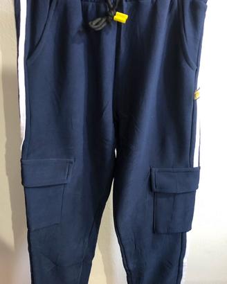 Pantalone tuta donna blu’ con strisce laterali