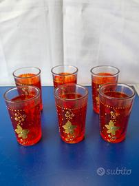 6 bicchieri vintage anni 70 