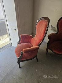 Coppia di poltrone stile Luigi Filippo