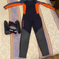 TRIBORD Muta 3/2 mm bambino 500 arancione-blu