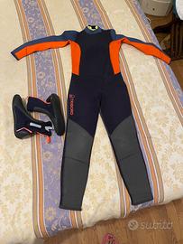 TRIBORD Muta 3/2 mm bambino 500 arancione-blu