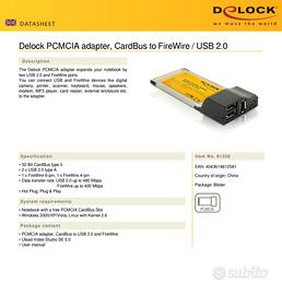 DoLock Adattatore CardBus USB 2.0 & FireWire