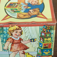 Gioco/ Giocattolo di cubi in legno vintage Tedesco
