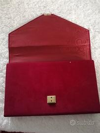 porta documenti in velluto rosso inizio 900