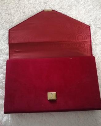 porta documenti in velluto rosso inizio 900