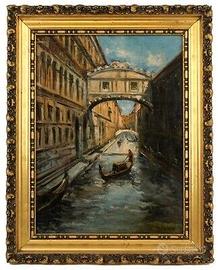 Olio tavola L. Gignous Ponte dei sospiri Venezia