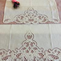 Set Asciugamani Ricamo Intaglio Bianco