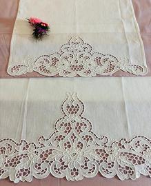 Set Asciugamani Ricamo Intaglio Bianco