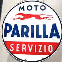 MOTO PARILLA grande insegna 2 facce ORIGINALE 1950
