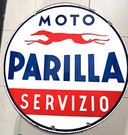 MOTO PARILLA grande insegna 2 facce ORIGINALE 1950