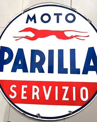MOTO PARILLA grande insegna 2 facce ORIGINALE 1950
