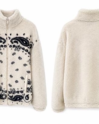 Felpa Teddy/Pile con Zip Fantasia Bandana
