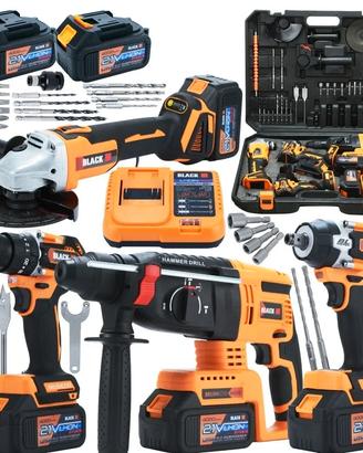 Kit utensili a batteria 4 in 1, trapano avvitatore
