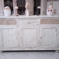 Credenzone in Stile Decape' color Avorio e Tortora