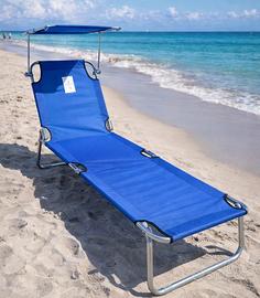 Lettino Mare richiudibile Allumino c/parasole