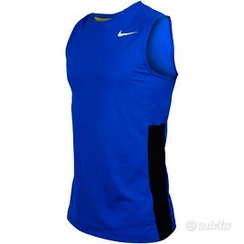 👕CANOTTA MAGLIA SMANICATA NIKE DRI-FIT  BLU