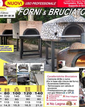 Forni e Bruciatori per pizze legna e gas