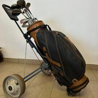 set mazze da golf con carrello