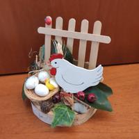 decorazione primavera pasqua Gallina con nido