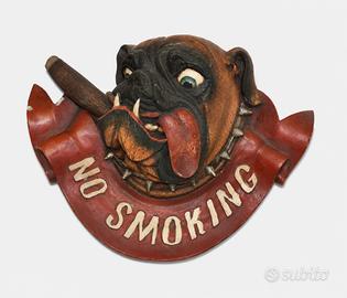 Targa Bulldog No Smoking 3D in resina