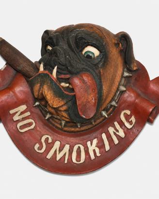 Targa Bulldog No Smoking 3D in resina