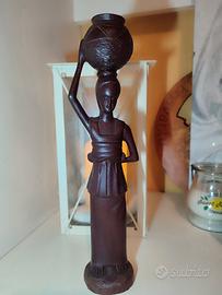 scultura Africana donna in Ebano alt.cm 27