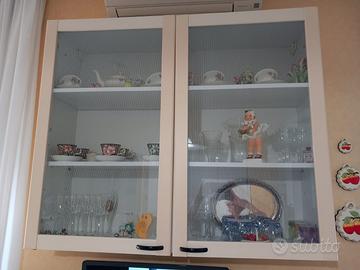 Vetrina pensile legno bianca