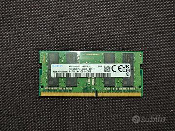 16Gb (1x16Gb) Samsung DDR4 Sodimm 3200Mhz - Informatica In vendita