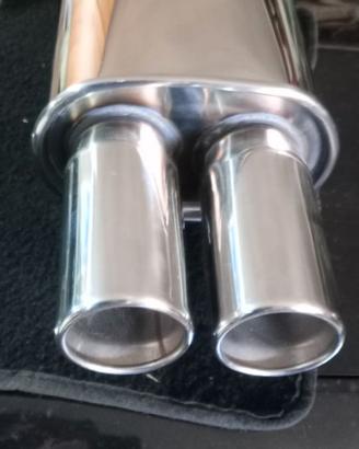 Marmitta sportiva doppia canna in acciaio inox